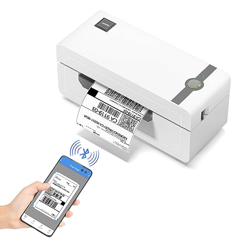 JADENS Bluetooth Thermal Label Printer, 4x6 Wireless Label Printer for Shipping Packages, Support Android, iPhone and Windows, Widely Used for Amazon, Ebay, Shopify, Etsy, USPS - White