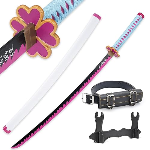 Cold Blade Demon Katana Sword - 41 inches Anime Katana Replica with Belt and Stand - Durable Sword Perfect for Cosplay - Nichirin Sword with Authentic Design - O- Mitsuri