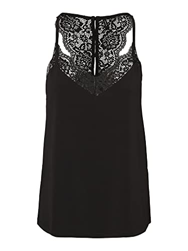 Vero Moda Women's Vmana S/L Lace Top Noos Cami Shirt - M - Black