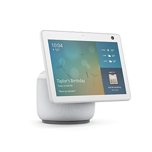 Echo Show 10 (3rd Gen) | HD smart display with premium sound, motion and Alexa | Glacier White - Glacier White - Device Only