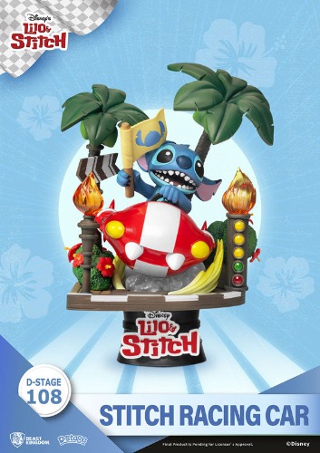 D Stage #108 "Lilo & Stitch" Stitch Racing Car - Brand New