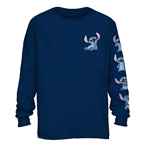 Disney Lilo and Stitch Men's Stitch Attitudes Long Sleeve T-Shirt - X-Large - Navy Blue