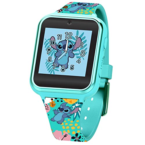 Accutime Disney Lilo and Stitch Interactive Kids smartwatch in Aqua Color with Selfie Camera, 6 Games, 10 Different dial Faces and Many More