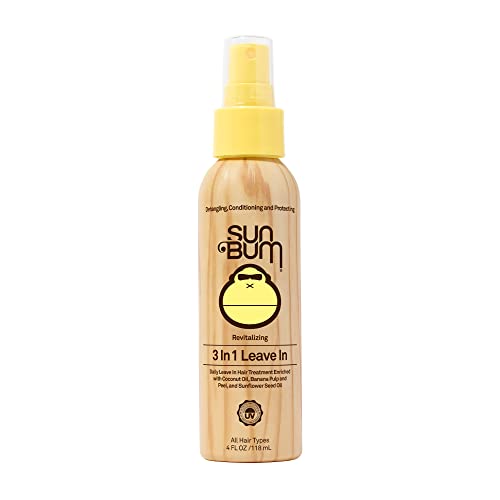 Sun Bum Revitalizing 3 in 1 Leave-In Conditioner Spray Detangler | Anti Frizz , Paraben and Gluten Free, Vegan, and Color Safe with UV Protection | 4 oz - 4 Fl Oz (Pack of 1) - 1 Count
