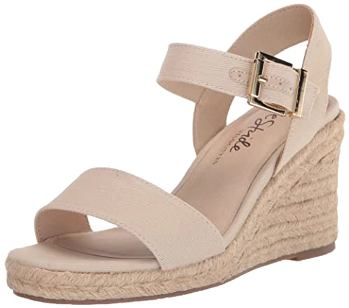 LifeStride womens Tango 2 Espadrille Wedge Sandal, Almond Milk, 9.5 US