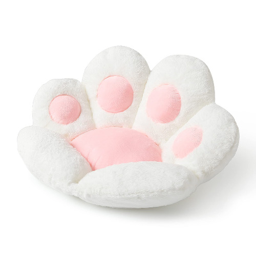 Cat Paw Cushion Comfy Kawaii Chair Cushion 31.4 x 27.5 inch Bear Paw Lazy Sofa Office Floor Pillow Cute Plush Seat Pad for Gaming Chair for Bedroom Decor White