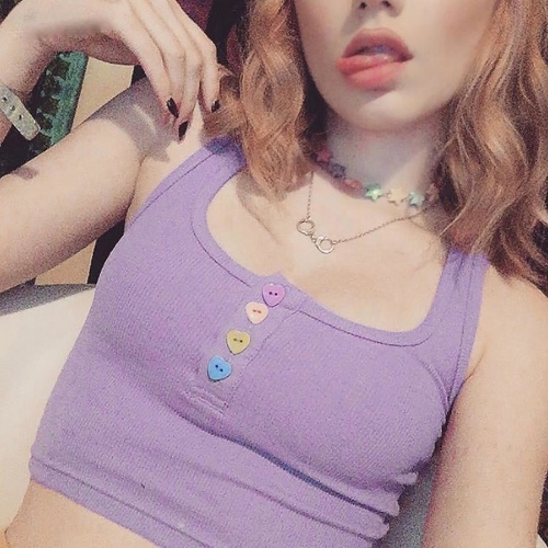 Purple Candy Crop Top - L