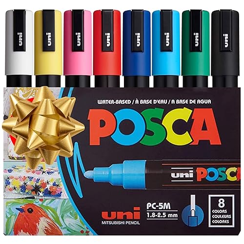 POSCA 8-Color Paint Marker Set, PC-5M Medium - Full Range