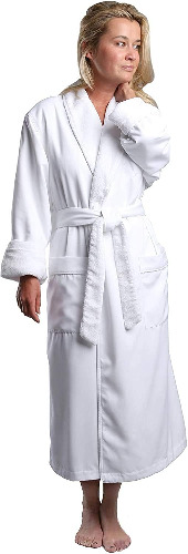 Plush Lined Microfiber Bath Robe
