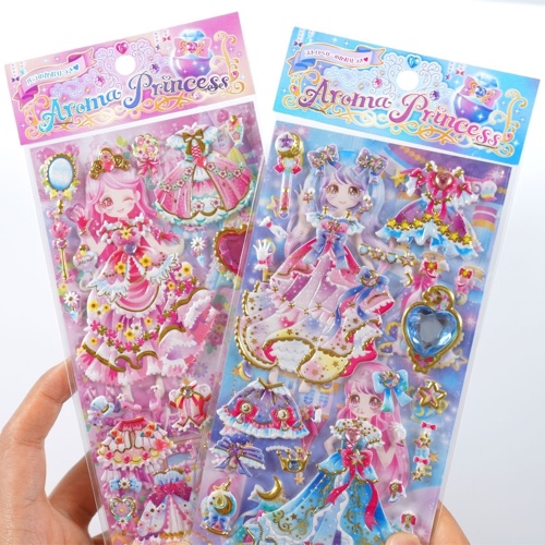 Puffy Glitter Princess Stickers - 3 Pieces