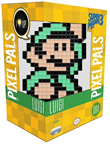 PDP - Lampara de sobremesa Pixel Pals Luigi - Mario Bros (PS4), Multicolor - Lampara de sobremesa