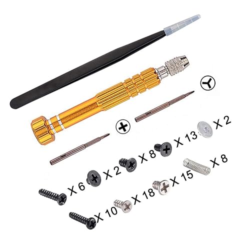 eXtremeRate® Cross Opening Screwdrivers Kit, Assemble Disassemble Tools Set with Springs and Tweezers Screws for Nintendo Switch Console Joy Con - For Ns Switch a