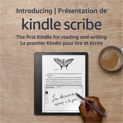 Introducing Kindle Scribe (32 GB), the first Kindle for reading and writing, with a 10.2” 300 ppi Paperwhite display, includes Premium Pen