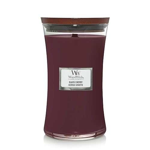 WoodWick Scented Candle with Crackling Wick, Black Cherry Large Hourglass Candle, Long Burning Candles: Up to 130 Hours, Perfect Christmas Gifts for Women - Black Cherry - LARGE HOURGLASS