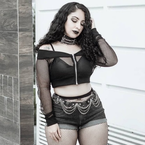 Gothic Fishnet zip up Jacket - Black 3 / L