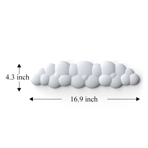 Cloud Keyboard Wrist Rest Memory Foam Wrist Support Cushion for Work and Gaming - white long