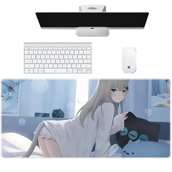HhBdy Keyboard Mat Mouse Pad Desk Mat Gaming Non-Slip Anime Mouse Pad Table Mat Gaming Desk Mat Gaming Mouse Pads for PC Comic Girl Mouse Pad (900 mm x 400 mm x 3 mm)