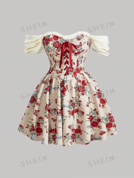 Summer Bow Detail Dress With Bowknot Straps