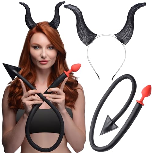 Devil Tail Anal Plug and Horns Set