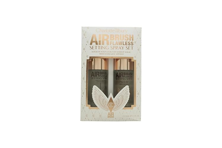Charlotte Tilbury Setting Spray Duo Airbrush Flawless, Travel Size Gift Set::Original & White Tea of Bali Scented, Clear - 1.1 Fl Oz (Pack of 2)
