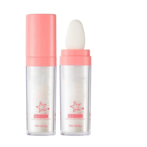 Glitter Powder Highlighter Makeup, Body Brightens the Natural Three-dimensional Face Blusher Patting Powder Highlighter. (01# White moonbeam) - 01# White moonbeam - 0.31 Ounce (Pack of 1)
