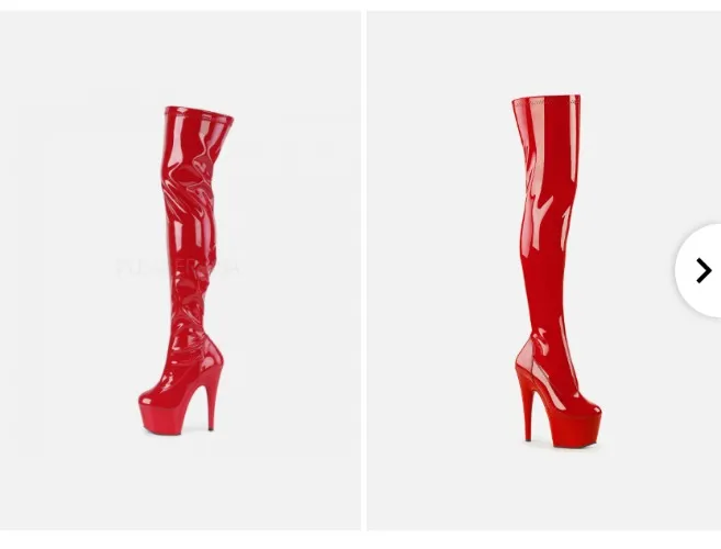 Red high shiny boots