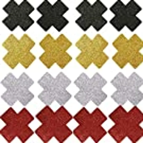 Sayago 8 Paar glitzernde Brustwarzenaufkleber, Einweg-Aufkleber für Brustwarzen