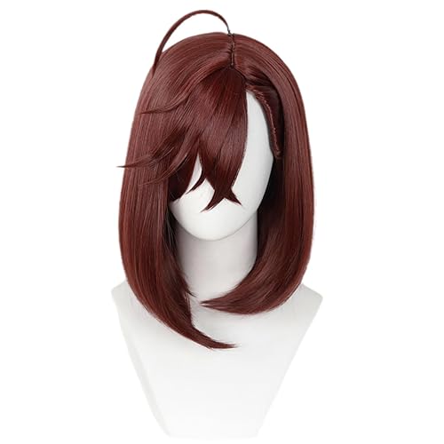 Linfairy Anime Cosplay Short Red Brown Wig Halloween Costume Party Cosplay Wig for Women (Brown) - Red Brown