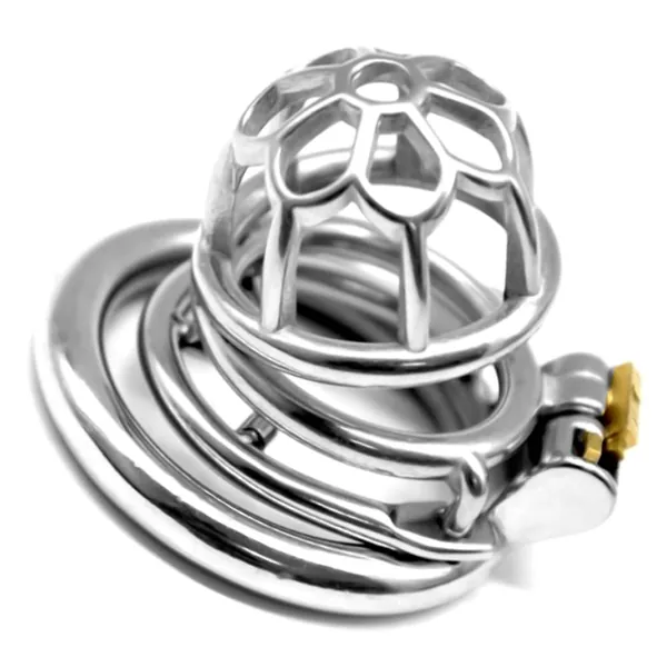 [3 new polished stainless steel cage men's fitness exercise ring accessories -A7