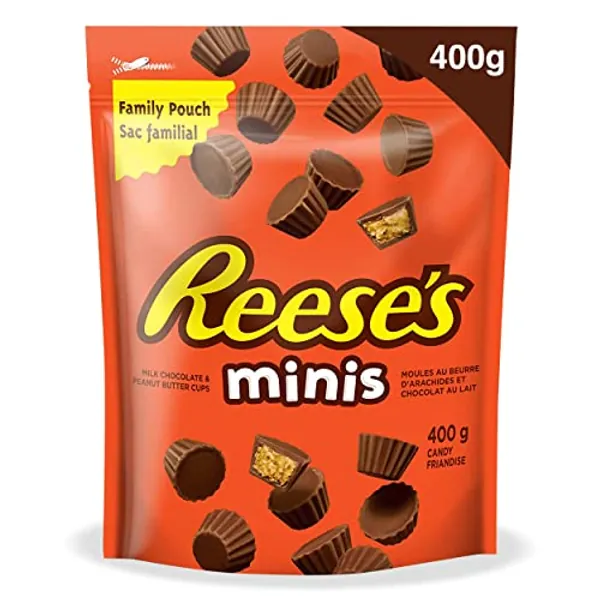 REESE'S Chocolate Candy Peanut Butter Cups, Good for Kids Candy, Bulk Candy to Share, Minis, 400g