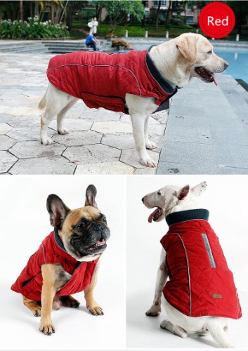 Winter Puffer Vest for Dog - Red / L