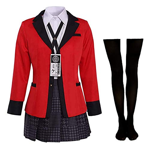 Rickem Anime Halloween Cosplay Yumeko Costume Runa Cosplay School Uniform Full Set for Women - Medium - Yumeko Full Set