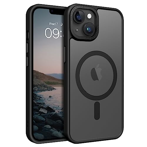 BENTOBEN Magnetic for iPhone 13 Case & iPhone 14 Case [Compatible with Magsafe] Translucent Matte Phone Case iPhone 13/14 Slim Thin Shockproof Women Men Girl Protective Cover for iPhone 13/14, Black - Black