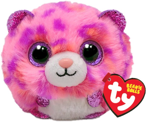 TY Topaz Leopard Beanie Balls 3 inch, beanie baby zacht pluche dier, verzamelstuk, knuffelige stoffen teddy