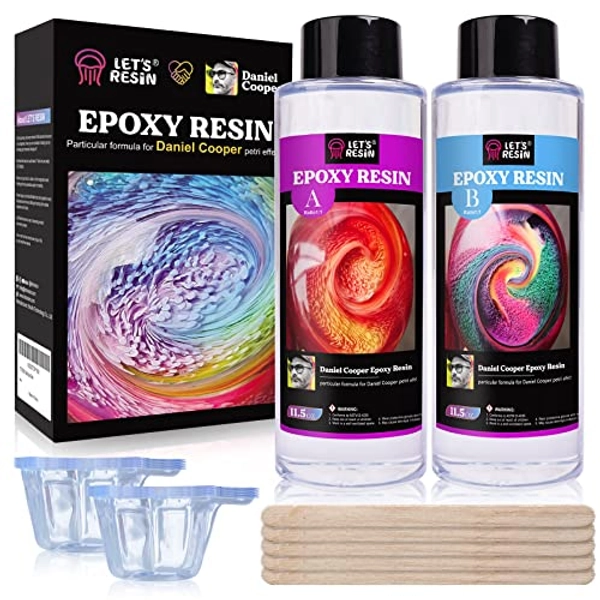 LET'S RESIN & Daniel Cooper Epoxy Resin Kit, 23oz Bubble Free Epoxy Resin, Crystal Clear Epoxy Resin for Jewelry,Art,Tumblers,Casting Resin with Resin Cup, Stir Stick