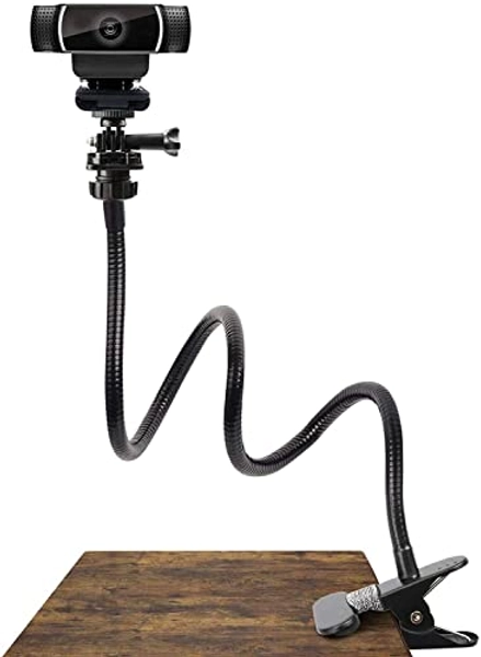 Pipishell 25 Inch Webcam Stand - Flexible Desk Mount Clamp Gooseneck Stand for Logitech Webcam C960,C930e,C930,C920,C920S,C922x,C922, Brio 4K, C925e,C615 and Other Devices with 1/4" Thread-PIWS01