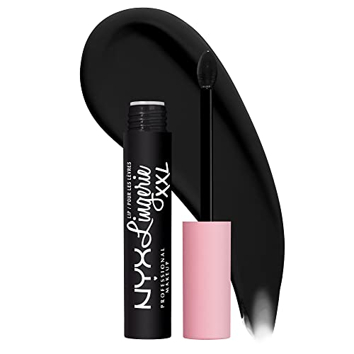 NYX PROFESSIONAL MAKEUP Lip Lingerie XXL Matte Liquid Lipstick - Naughty Noir (Black) - 31 Naughty Noir - 0.13 Fl Oz (Pack of 1)