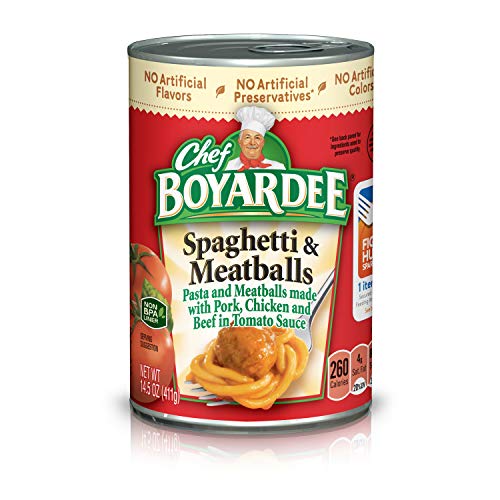 Chef Boyardee Spaghetti and Meatballs, 14.5 Oz Cans, Pack of 4 - Beef,Chicken