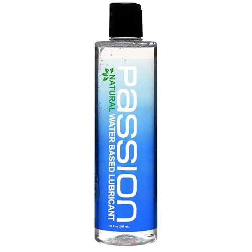 Passion 10oz Premium Water-Based Personal Lubricant. Sexual Lubricant for Men, Women, and Solo Play. Long Lasting Water Based Sex Gel. Non Staining, Non Scented, Non Sticky. Easy Clean Up. Made in USA - Unscented - 10 Fl Oz (Pack of 1)