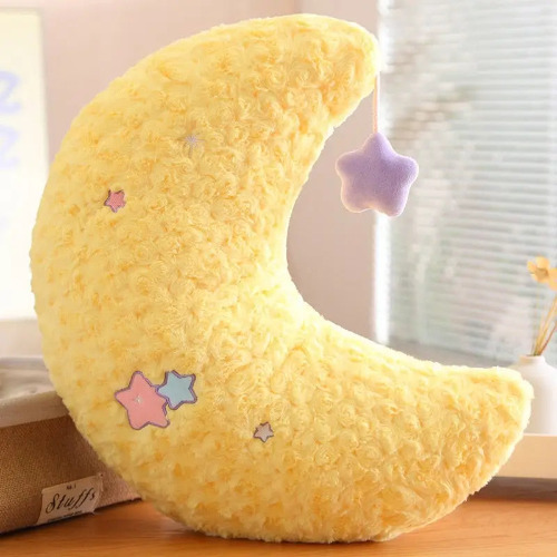Pastel Magic Moon and Star Pillow for Dreamy Comfort - Yellow Moon