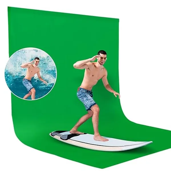 CPLIRIS 10x20ft Green Screen Backdrop for Photography, Chromakey Large Green Screen Pure Polyester Collapsible Green Fabric for Photoshoot, Game Live Steaming，Video Conference - 10x20ft Green Screen