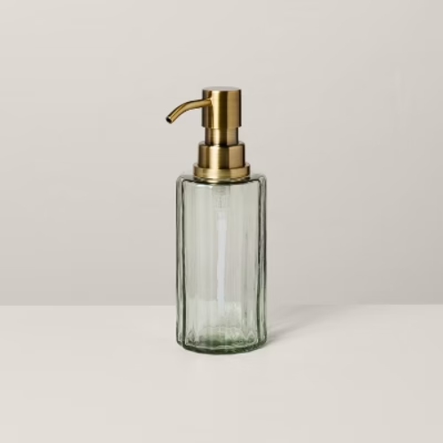 Fluted Glass Bathroom Soap Pump Light Green - Hearth & Hand™ with Magnolia