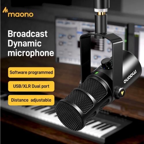MAONO PD400X Dynamic Microphone, USB/XLR Podcast PC Microphone with Software, EQ,Mute, Headphone Jack, Gain Knob,Volume Control, Studio Mic for Recording, Gaming,Streaming,Singing