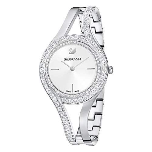 Swarovski Crystal Watch Kollektion, Blaue Kristalle, Schwarze Kristalle - Silver Tone