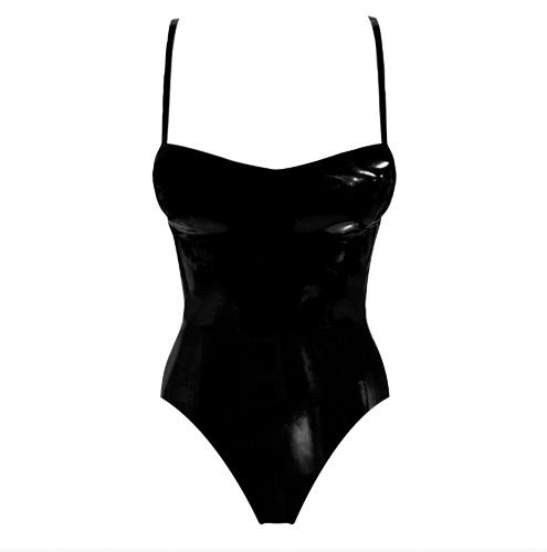 Shop Bespoke Plain Strappy Peach Body w/ high cut leg in supatex black | Atsuko Kudo