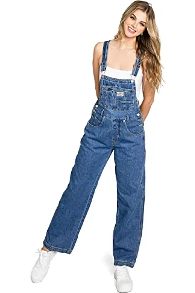 Lana Roux 90s Retro Dungaree Utility Denim Twill Jumpsuit Overalls