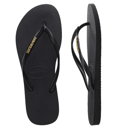 Slim Metal Silver Logo Thongs | Havaianas Australia Official