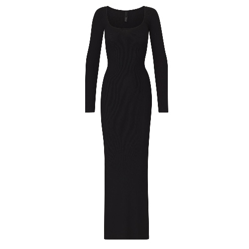 SKIMS SOFT LOUNGE LONG SLEEVE DRESS | ONYX