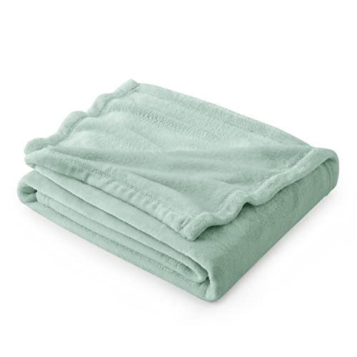 Bedsure Sage Green Fleece Blanket Throw Blanket Jadeite - 300GSM Soft Lightweight Plush Cozy Blankets for Bed, Sofa, Couch, Travel, Camping - Throw/Travel(50"x60") - Sage Green