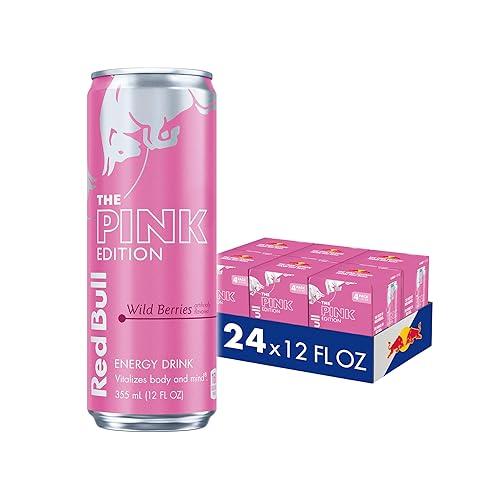 Red Bull Pink Edition Energy Drink, Wild Berries, 12 fl. oz., 6 x 4 Cans, Pack of 24 Cans, with 80mg Caffeine, Taurine & B Vitamins - 12 Fl Oz, 24pk, (6x4)
